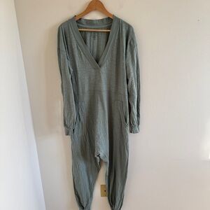 Natural Life Jumpsuit Oversized One Piece Women's XS Green Cotton Baggy